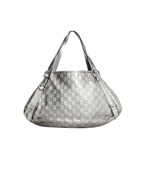 gucci silver metallic tote|gucci tote bag outlet.